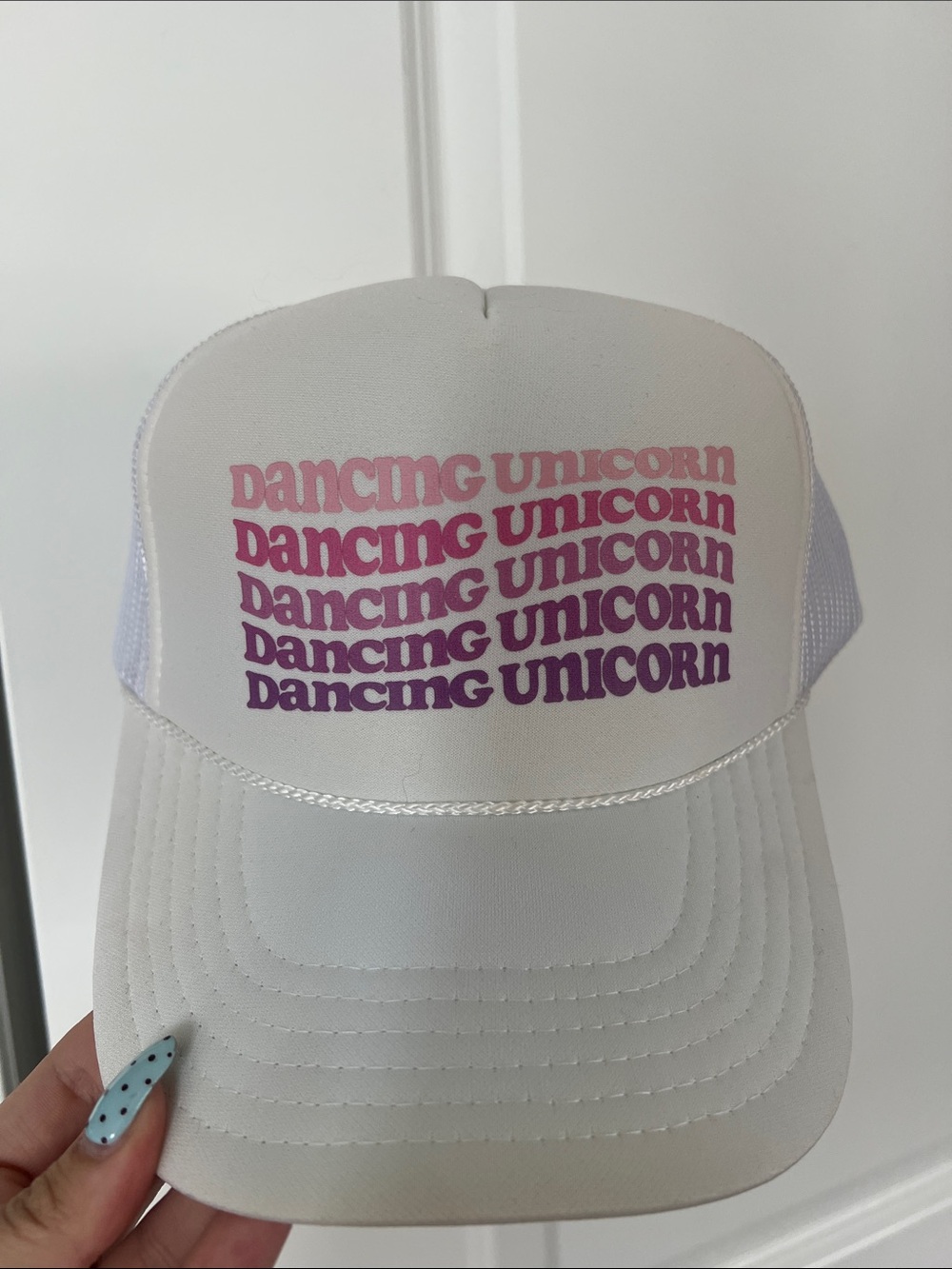 Dancing Unicorn White Trucker Hat